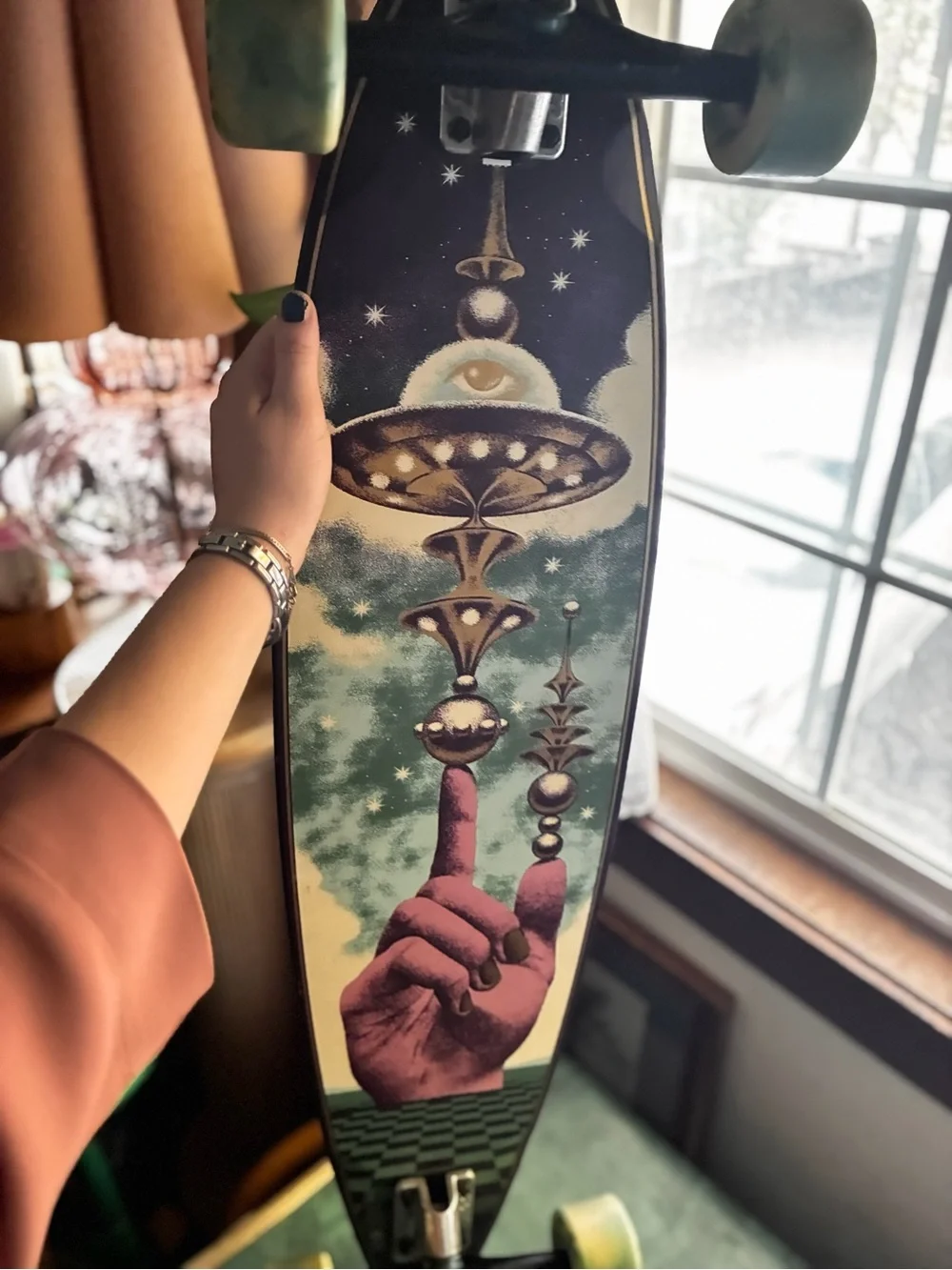 Globe Cosmic Lurker Never Used new longboard, trippy psychedelic